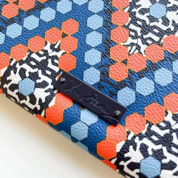 Vera Bradley Marrakesh Beads Slim Wristlet Zip Around Wallet Blue Orange - Picture 2 of 5